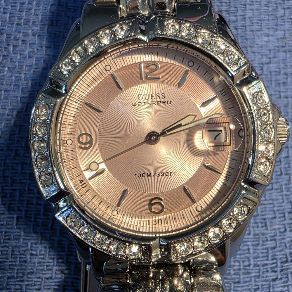 Guess Silver and Rose Gold Watch